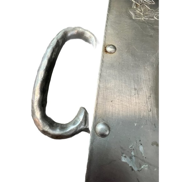 Vintage Everlast Hand Forged Aluminum Footed Metal Serving Tray Cabin mo… - Picture 3 of 5